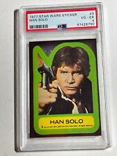 Vintage Topps 1977 Star Wars Sticker Han Solo #3 PSA 4 picture