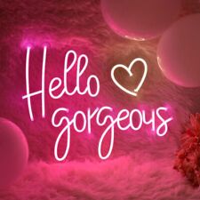 Hello Gorgeous Neon Sign Light for Party Bar Room Wall Decor Gift 17x13 inch picture