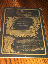 1891 Memorial Death Cabinet Card John Renn Loving Remembrance Bk & Gold picture