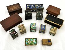 Antique Chinese cloisonne enamel China stamp box pill trinket collection LOT picture