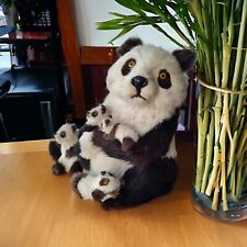 Vintage Real Fur Mother Panda Bear & 5 Cubs 9
