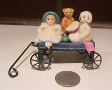 Jan Hagara Phillips Wagon Cart with Doll Bear Rabbit Ball Wheels Move Dollhouse picture