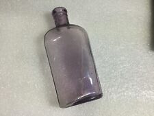 Antique Warranted Flask Whiskey Liquor Bottle Sun Colored Purple Clear Glass HTF picture