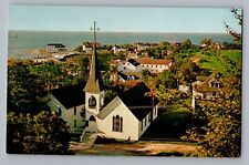 Mackinac Island Michigan MI Trinity Episcopal Church Aerial View Postcard 1960s picture