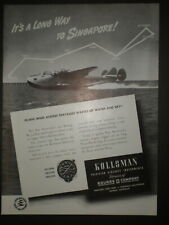 1941 B-314 PAN AMERICAN SINGAPORE WWII vintage KOLLSMAN AIRCRAFT Trade print ad picture