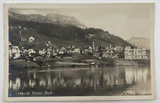 Postcard St Moritz Dorf Switzerland City Scene RPPC picture