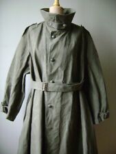 French Estate - Antique EQUIPEMENTS MILITAIRES Men's ARMY Trench Coat DUSTER picture