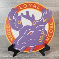 Vintage Loyal Order of Moose LOOM Cardboard Logo Sign 7