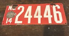 1914 New Jersey NJ Porcelain License Plate Car Tag Auto - 24446 picture