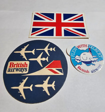 1980s BRITISH AIRWAYS STICKERS & COASTER LOT AIRPLANE COMPANY AIRLINE DILBERT CO picture