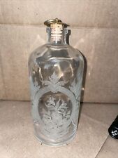 Vintage / Antique Apothecary Vanity Bottle With Original Brass Accented Cork picture