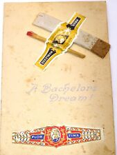 Antique Postcard A Bachelors Dream Real Cigar Matchstick Tobacco Label 1907-1915 picture