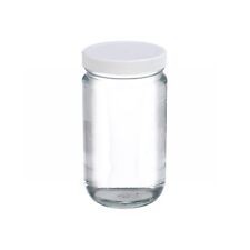 Wheaton W216907 Clear Glass 32oz Straight Sided Jar, with 89-400 White Polypr... picture