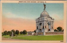 Gettysburg PA Pennsylvania State Monument Linen Postcard Y20 picture