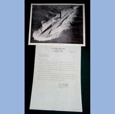1940 antique U.S.S.SARGO SS(N) 583 FLEET OFFICE LETTER w OFFICIAL PHOTOGRAPH picture