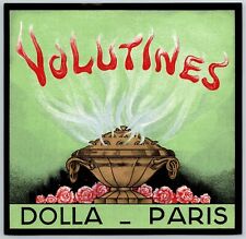 French Perfume Label c1920's -1930's Original Unused Volutines Dolla Paris  picture