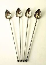 Antique ALVIN Sterling Silver Ice Tea Spoons Stirrers Set of 4 picture