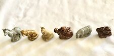 Lot Of Six Vintage Wade Whimsies Red Rose Series 2 Animal Porcelain Figurines picture