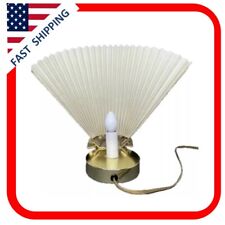 Vintage Mid Century MCM Regency Brass Clam Sea Shell Fan Lamp Decorative Light picture