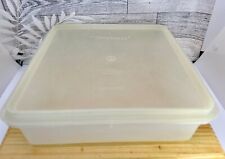 Vintage Tupperware 9in Square Keeper with Lid, 515-3 Translucent white color picture