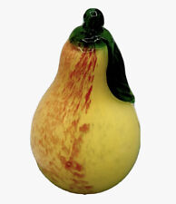 Vintage art glass ￼ Figurine 5” Tall  Yellow Pear picture