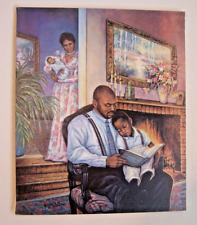 African American Family Oil Painting Lithograph On Canvas 24