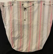 Longaberger Large LG Drawstring Fabric Tote Excellent Condition. Summer Beachy picture