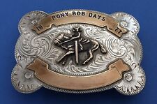 VTG Sterling Silver SSS Brand 1977 Pony Bob Days Pony Express Trophy Belt Buckle picture