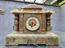 Fabulous Victorian French Green Onyx Mantel Clock 8 day movement 1870 15kg heavy picture