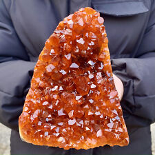 4.LB Large Natural Citrine Geode Quartz Crystal Cluster Mineral Specimen Healing picture