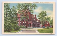Longcliff State Hospital Logansport Indiana Postcard Driveway VTG IN Linen picture