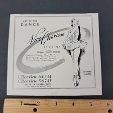 Vtg 1950 Print Ad Nico Charisse Studios Thomas Sheehy MINI AD Art of the Dance picture