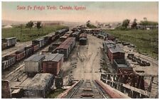 Postcard Chanute Kansas Sante Fe Freight Yards Tracks & RR Train Reprint  #76168 picture