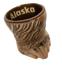 Alaska Shot glass - Ceramic Bear Foot 1.5 oz Shotglass picture