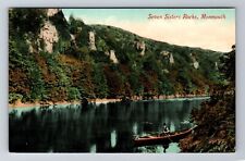 Monmouth Wales Seven Sisters Rock, Antique, Vintage Souvenir Postcard picture