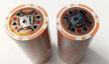 Orange $5,000 Black Jack Poker Chips 50pcs picture