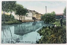 Vintage Toul France The Great Mills and River Bank Postcard 1918  picture