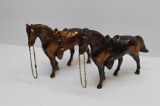 2-Vintage 1950s Cast Pot Metal Carnival Prize Horse Souvenirs Copper Tone picture