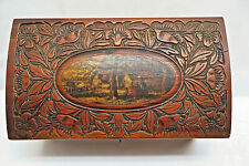 Vintage Hand Carved Redwood Box  picture