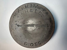 Antique Marietta M H & E Co PA Gate Mark Cast Iron Gypsy Kettle Bean Pot 6 Qt. picture
