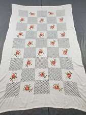 Vintage Hand Embroidered Tablecloth Exquisite Antique Linen 213x137cm picture