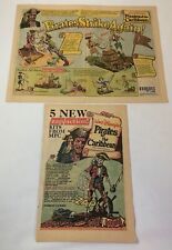two 1970's MPC Walt Disney PIRATES OF THE CARIBBEAN model kits newsprint ads picture
