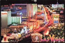 Postcard NV Las Vegas Strip Casinos Night Harrah's Treasure Island Mirage Sands picture