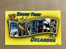 Postcard Antlers Oklahoma Large Letter Howdy Greeting Vintage PC picture