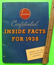 1938 STUDEBAKER DEALER ALBUM Inside Facts 112-pg CONFIDENTIAL SALESMAN BOOK wow picture