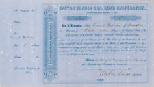 Oakes Ames - Easton Branch Railroad - Stock Certificate - Autographed Stocks & B picture