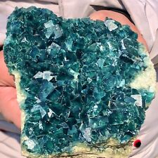 3.34lb Natural Green cubic Fluorite Crystal Cluster mineral sample healing picture