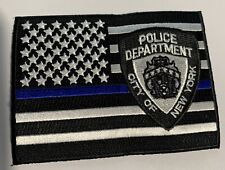 NEW YORK CITY POLICE DEPT NYC PD BLUE LINE FLAG STARS STRIPES PATCH picture