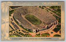 c1940s Greeting Olympic Memorial Stadium Exposition Park LA CA Vintage Postcard picture