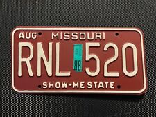 MISSOURI LICENSE PLATE 1988 AUGUST RNL 520 picture